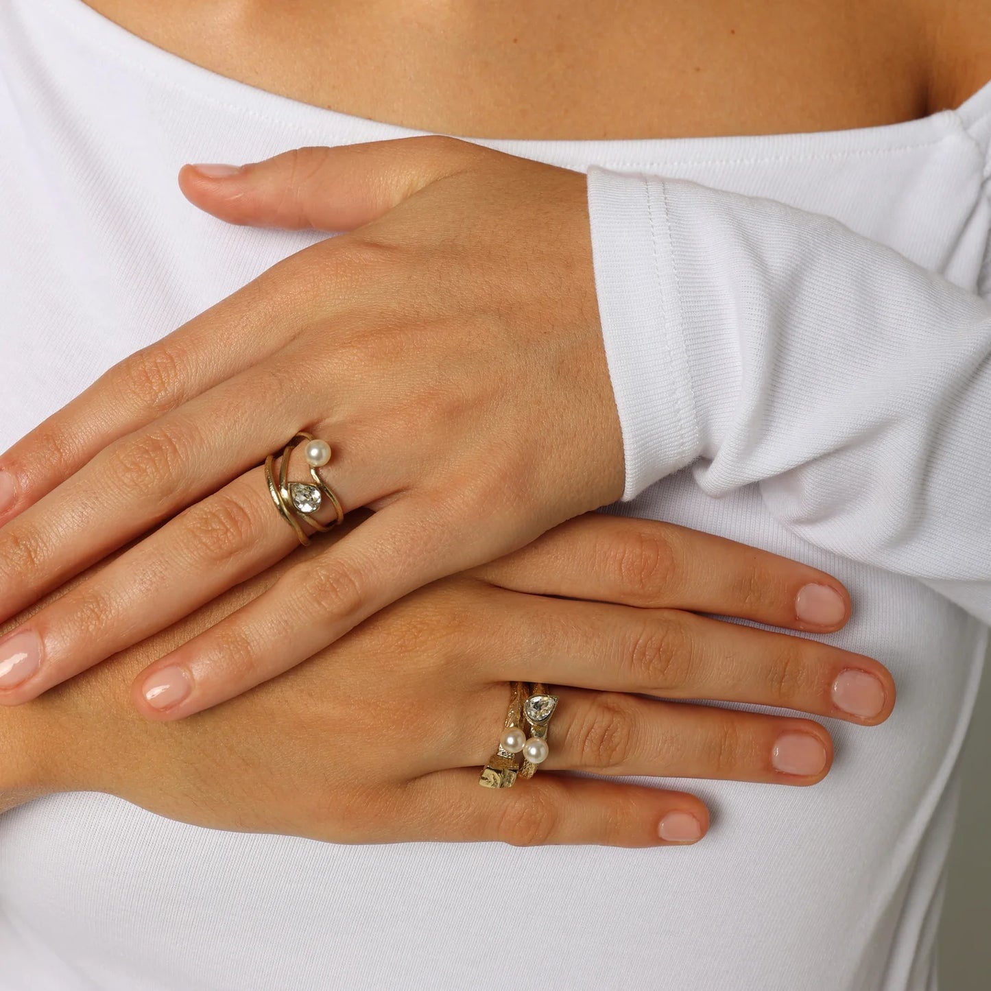 Anello in bronzo pearl