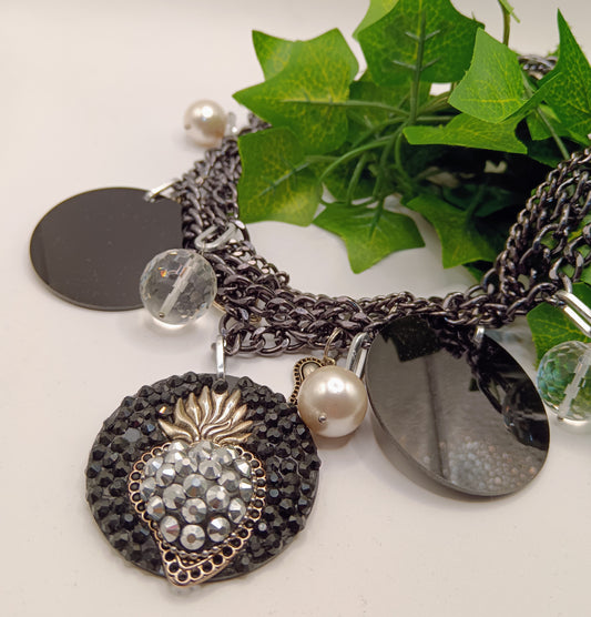 Girogola cuore sacro con catene multigiro