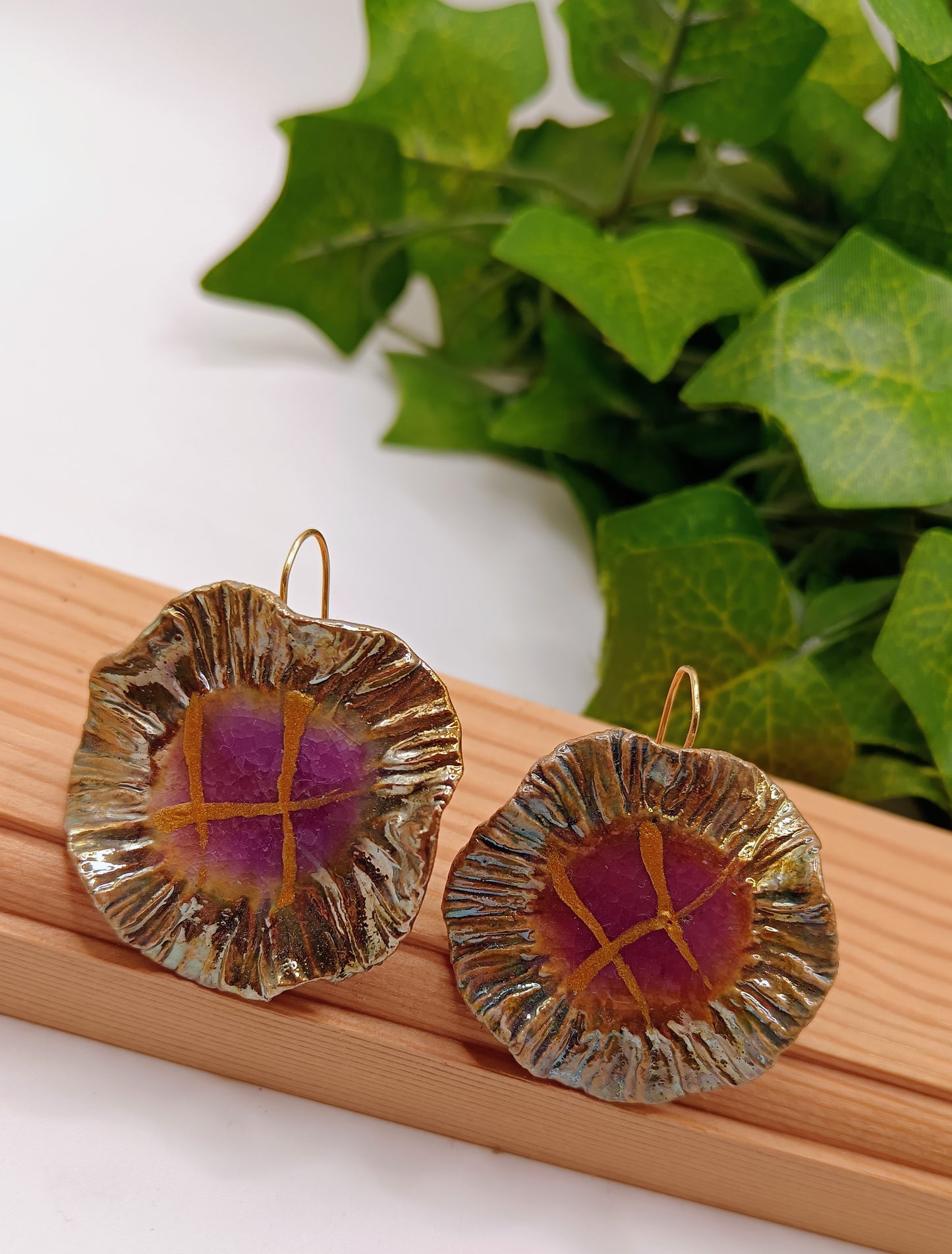 Orecchini ceramica Raku